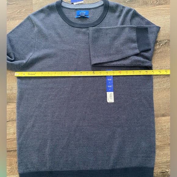 NWT Apt. 9 Men's Dark Blue Merino Wool Crewneck Sweater Size M - Picture 2 of 7